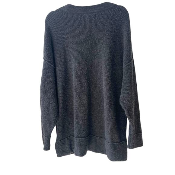 Aerie Oversized Fuzzy Sweater | Grey Distressed Look | Size Small - Picture 3 of 5